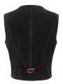 Wine Red Victorian Gothic Velvet Button Up Party Waistcoat for Men