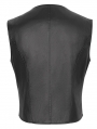 Black Gothic Punk Asymmetric Zipper Slim Fit  Waistcoat for Men