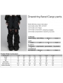 Black Gothic Grunge Drawstring Flared Detachable Cargo Pants for Women
