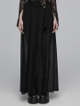 Black Gothic Chiffon Loose Fitting Daily Wear Pants for Women