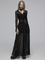 Black Gothic Chiffon Loose Fitting Daily Wear Pants for Women