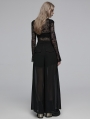 Black Gothic Chiffon Loose Fitting Daily Wear Pants for Women