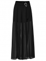 Black Gothic Chiffon Loose Fitting Daily Wear Pants for Women