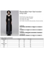 Black Fashion Gothic Reversible Split Sleeves Long Trench Coat for Women