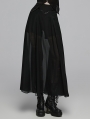 Black Gothic Daily Wear Flowing Chiffon A-Line Pant-Skirt