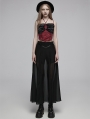 Black Gothic Daily Wear Flowing Chiffon A-Line Pant-Skirt