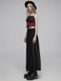 Black Gothic Daily Wear Flowing Chiffon A-Line Pant-Skirt