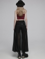 Black Gothic Daily Wear Flowing Chiffon A-Line Pant-Skirt