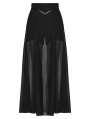 Black Gothic Daily Wear Flowing Chiffon A-Line Pant-Skirt