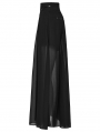 Black Gothic Daily Wear Flowing Chiffon A-Line Pant-Skirt
