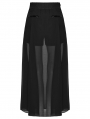 Black Gothic Daily Wear Flowing Chiffon A-Line Pant-Skirt