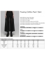 Black Gothic Daily Wear Flowing Chiffon A-Line Pant-Skirt