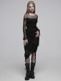Black Gothic Drape Cut Multi Layered Fit Wrap Half Skirt