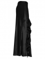 Black Gothic Draping Cut Asymmetric Side Split Long Skirt