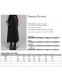 Black Gothic Draping Cut Asymmetric Side Split Long Skirt