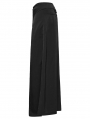 Black Gothic Daily Wear Cross Strap Mid Waist A-Line Long Skirt