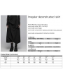 Black Gothic Irregular Deconstructed Loose Daily Wear Skirt