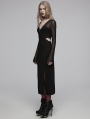 Black Gothic Sexy Elegant V-neck Wrap Long Dress