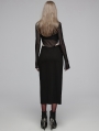 Black Gothic Sexy Elegant V-neck Wrap Long Dress