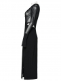 Black Gothic Sexy Elegant V-neck Wrap Long Dress