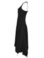 Black Gothic Daily Irregular Patchwork Halter Slip Long Dress