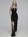 Black Gothic Chinese Style Water-Drop Hollow Out Camisole for Women