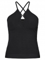 Black Gothic Chinese Style Water-Drop Hollow Out Camisole for Women