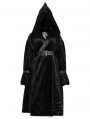 Black Gothic Winter Warm Hooded Jacket with Detachable Belt for Women