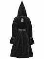 Black Gothic Winter Warm Hooded Jacket with Detachable Belt for Women