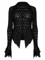 Black Gothic Side Drawstring Knitted Sunproof Cardigan for Women
