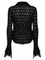 Black Gothic Side Drawstring Knitted Sunproof Cardigan for Women