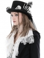 Black Gothic Skull Magic Hat with Back Veil