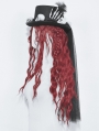 Black Gothic Skull Magic Hat with Back Veil