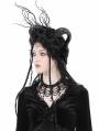 Black Gothic Rose Twig Sheep Horn Headdress