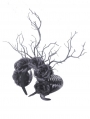 Black Gothic Rose Twig Sheep Horn Headdress