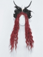 Black Gothic Rose Feather Halloween Sheep Horn Headdress