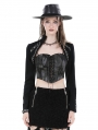 Black Gothic Daily Wear Metal Studded Cape Jacket for Women