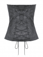 Black Gothic Punk Dye Overbust Zipper Corset for Women