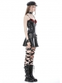 Black Gothic Punk Locomotive Rebel PU Zipper Short Dress