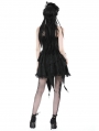 Black Gothic Lace Frilly Strap Short Irregular Party Dress