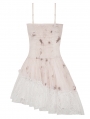 Pink and White Gothic Dye Asymmetric Sexy Party Dress