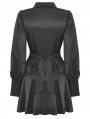 Black Gothic Lace Bow Tie Long Sleeve Short Casual Dress