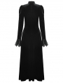 Black Vintage Gothic Elegant Long Sleeve Mermaid Velvet Maxi Dress