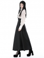 White Gothic Steampunk Vintage Long Puff Sleeves Blouse for Women