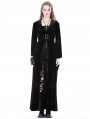 Black Gothic Vintage Velvet Long Hooded Coat for Women
