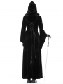 Black Gothic Vintage Velvet Long Hooded Coat for Women