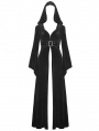 Black Gothic Vintage Velvet Long Hooded Coat for Women