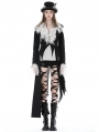 Black Gothic Punk Irregular Long Coat for Women