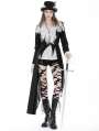 Black Gothic Punk Irregular Long Coat for Women