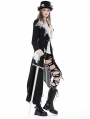 Black Gothic Punk Irregular Long Coat for Women